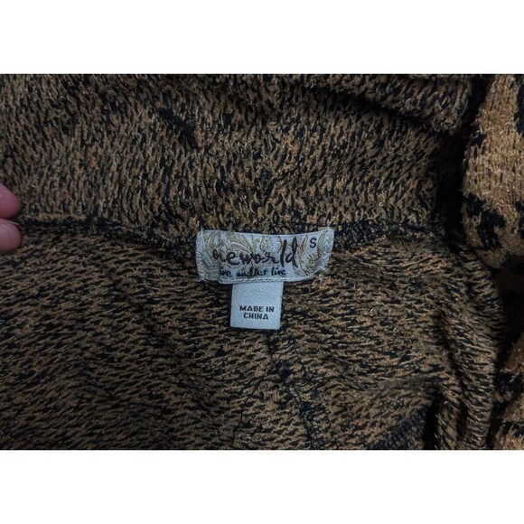 One World Cardigan S Women's Brown Leopard Animal Print Long Sleeve Pockets - Picture 7 of 9